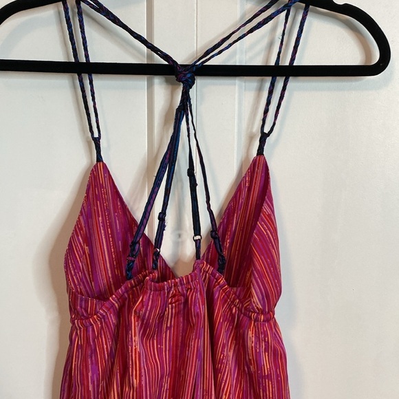 Billabong | Pink Striped Sun / Beach Dress - adjustable straps Crisscross - Med - Picture 6 of 9